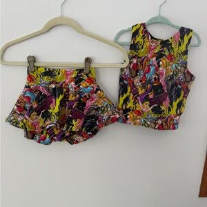 Vibrant Cartoon Print Kids Matching Set Disney size 6